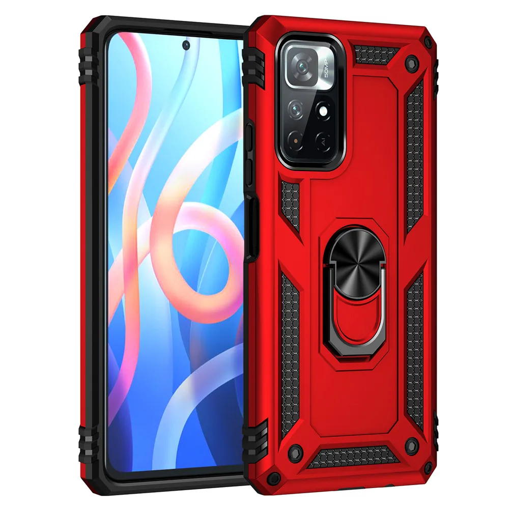 

For Xiaomi Redmi Note 11 Case Rugged Shocked Armor Stand Cover For Xiomi Redmi Note 11 Pro Phone Cover Note11 Coque Funda Capa