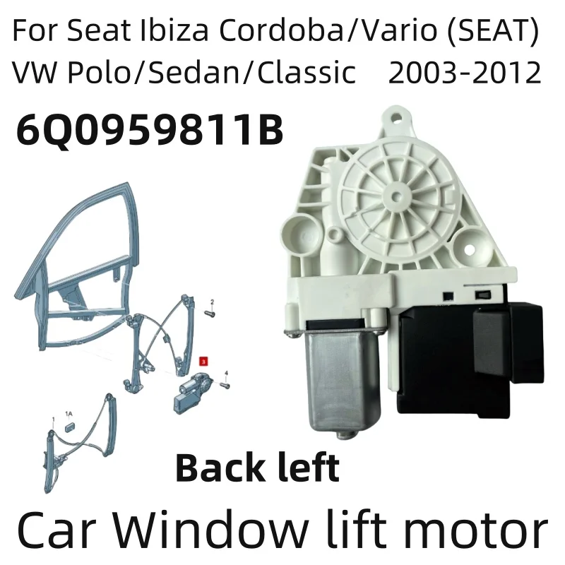 Новый мотор стеклоподъемника для VW Polo 9N, Seat Ibiza, CordobaVario 6L2959801 6L2959802 6L1959801 6Q0959811B 6Q0959812B 6L2959802A (art.: 3920dc7b4c415) - 3920dc7b4c415