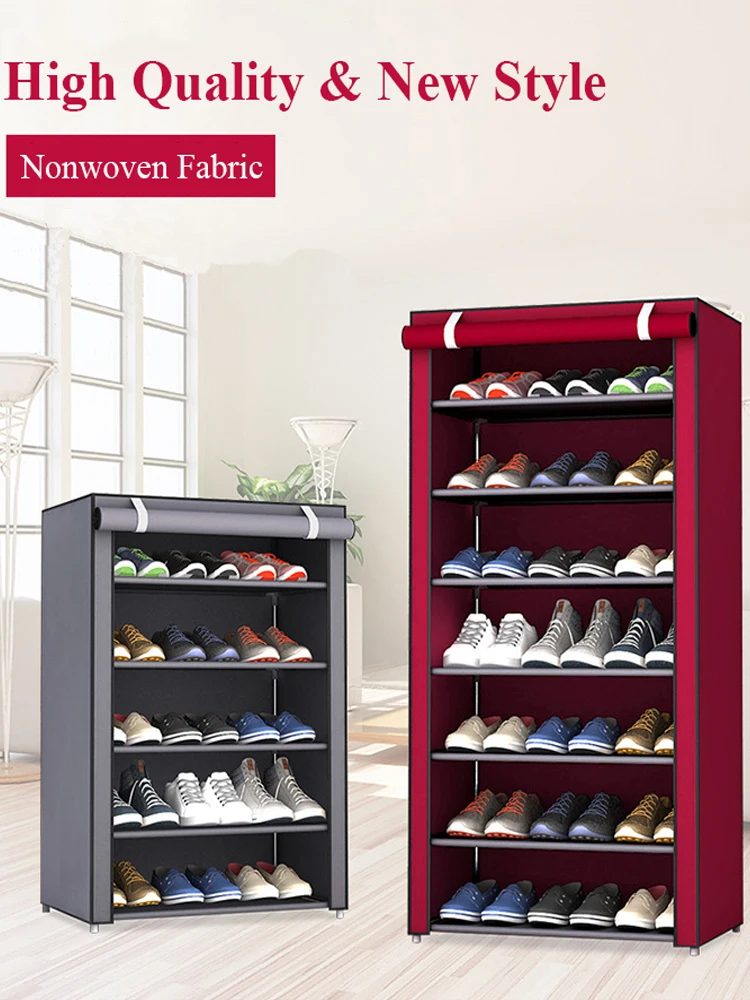 

Многоуровневая простая сборная стойка для обуви, пыленепроницаемый шкаф, подставка для обуви для общежития и дома, полка для хранения, нетк...