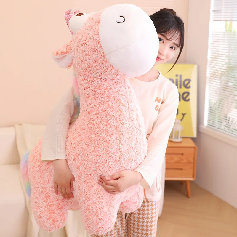 

Lovely Colorful Soft Sika Deer Plush Toy Stuffed Cartoon Animals Sleeping Elk Deer Pillow Cushion Christmas Gift For Baby Girl