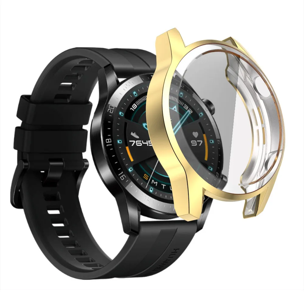 TPU Case For Huawei Watch GT 2 Screen Protector Cover SmartWatch Full Coverage Bumper Shell Cases for GT 2 42 46mm Accessories