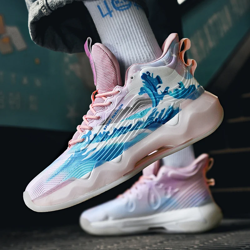 

Sapatos de basquete de alta qualidade dos homens tênis meninos cesta sapatos de outono alta superior anti-deslizamento ao ar liv