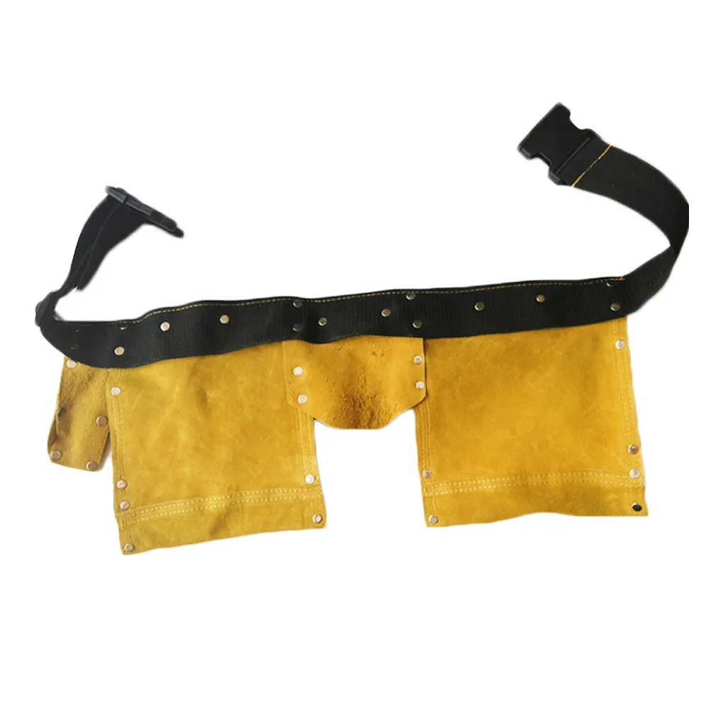 

Leather Tool Belt Craftsmanship Carpenter Waist Multiple Pockets Quick Release Buckle Kits Wear-resistance Work Apron