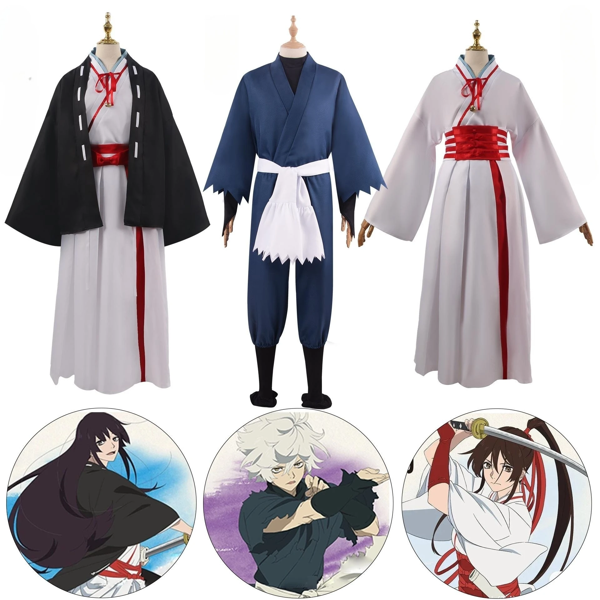 

Jigokuraku Aza Toma Role-playing Costume Wig Short Cloak Robe Gloves Hair Kimono Samurai Halloween Gift Cosplay Halloween