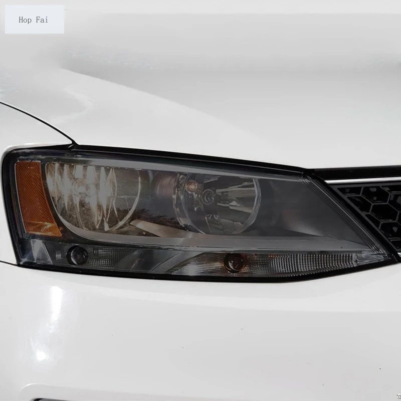 

2 Pcs Car Headlight Protective Film Restoration Transparent Black TPU Sticker For Volkswagen Jetta VW MK6 A6 MK7 A7 Accessories