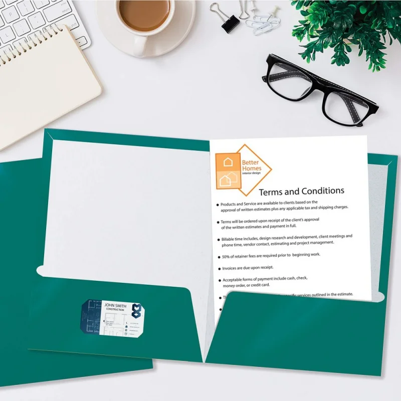 

customizd design izd a4 file paper double pockets presentation folder with card slo
