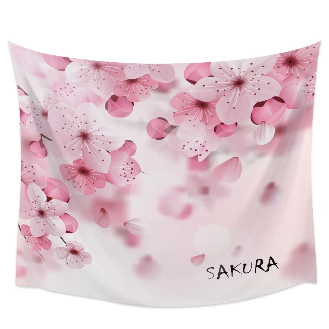 Сакура с цветами вишни розовый цветок гобелен настенное покрытие украшение для