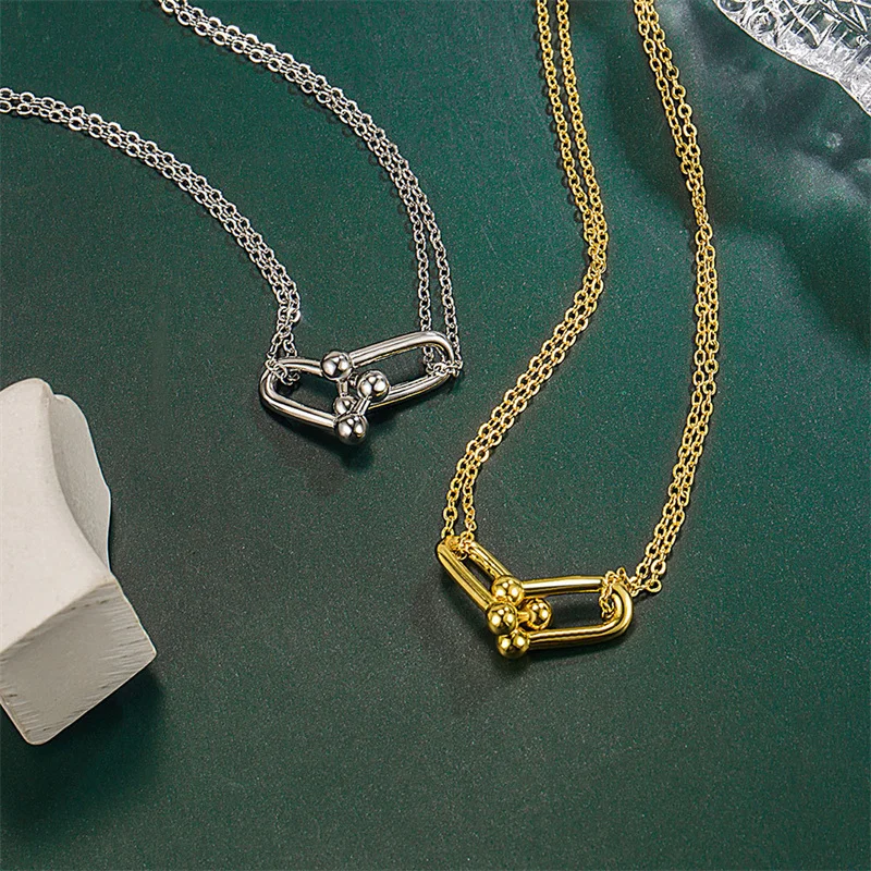 

925 Sterling Silver Necklace New Horseshoe Necklace For Women Charm Jewelry Gifts