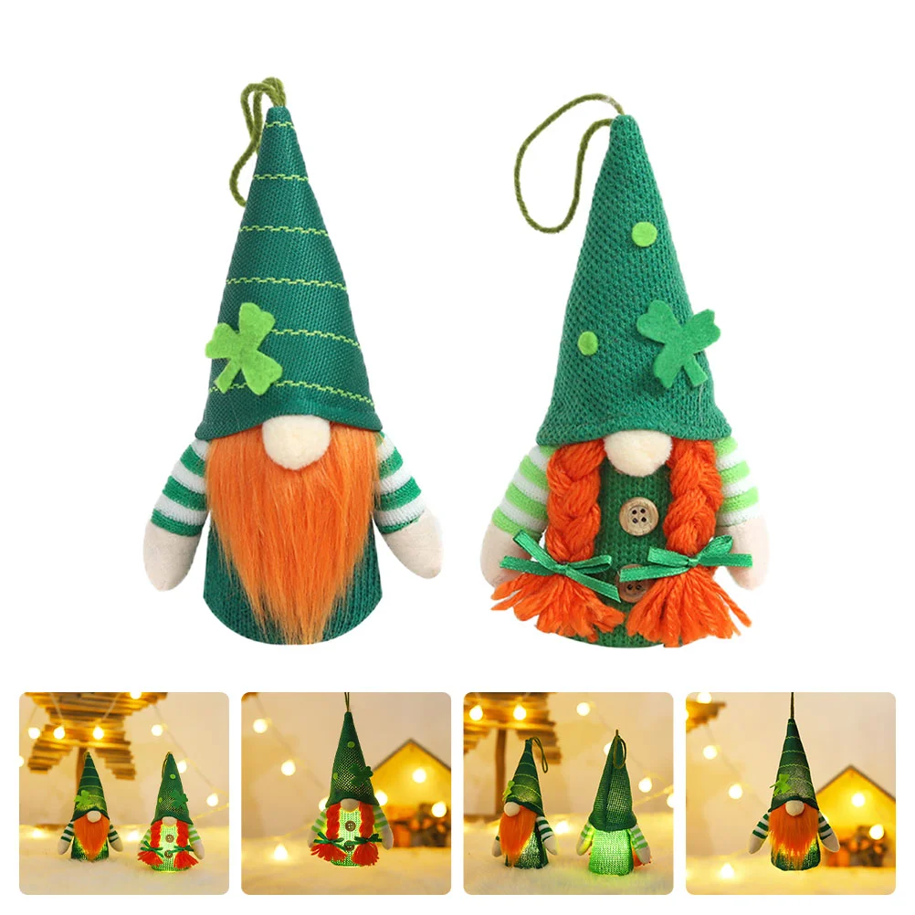 

2pcs St. Patrick's Day Gnome Pendant Festival Gnome Pattern Hanging Decor