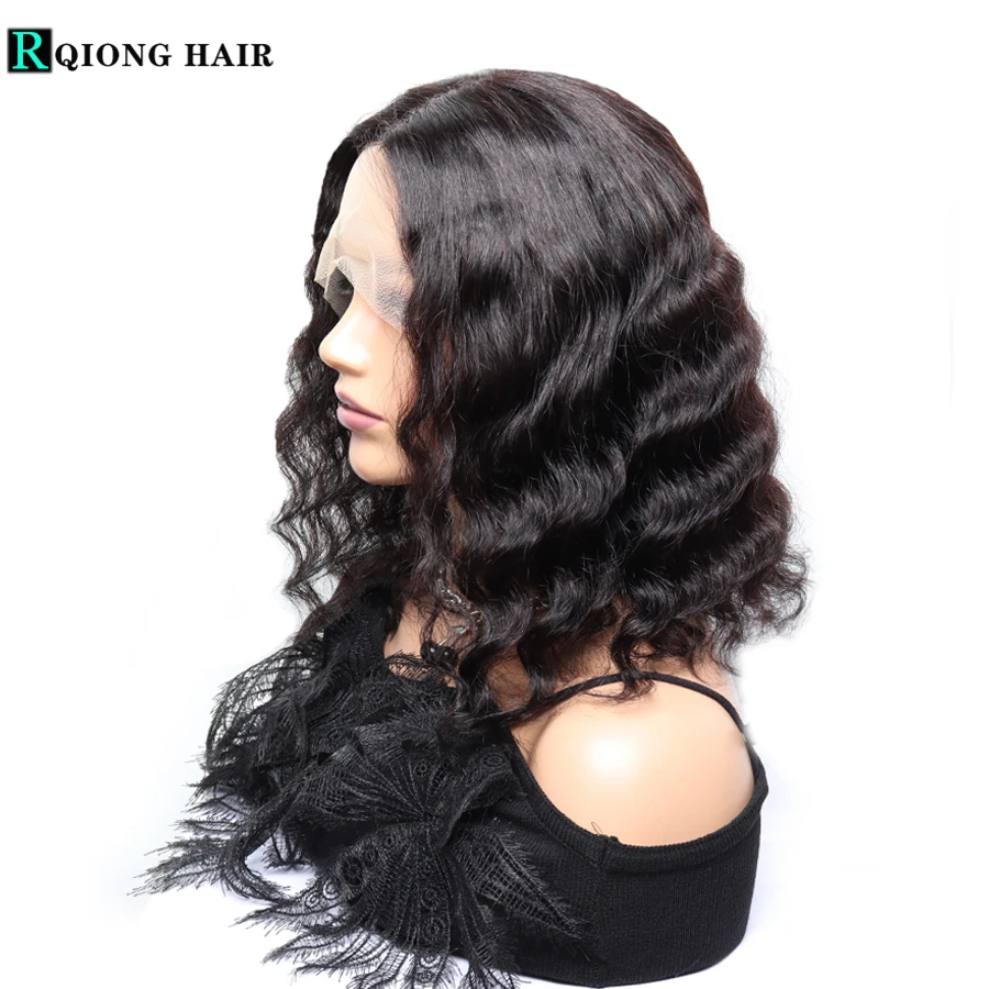 

Short Bob Wig Wavy 360 Lace Frontal Human Hair Wigs for Black Women Preplucked Body Wave Transparent Brazilian Lace Closure Wig