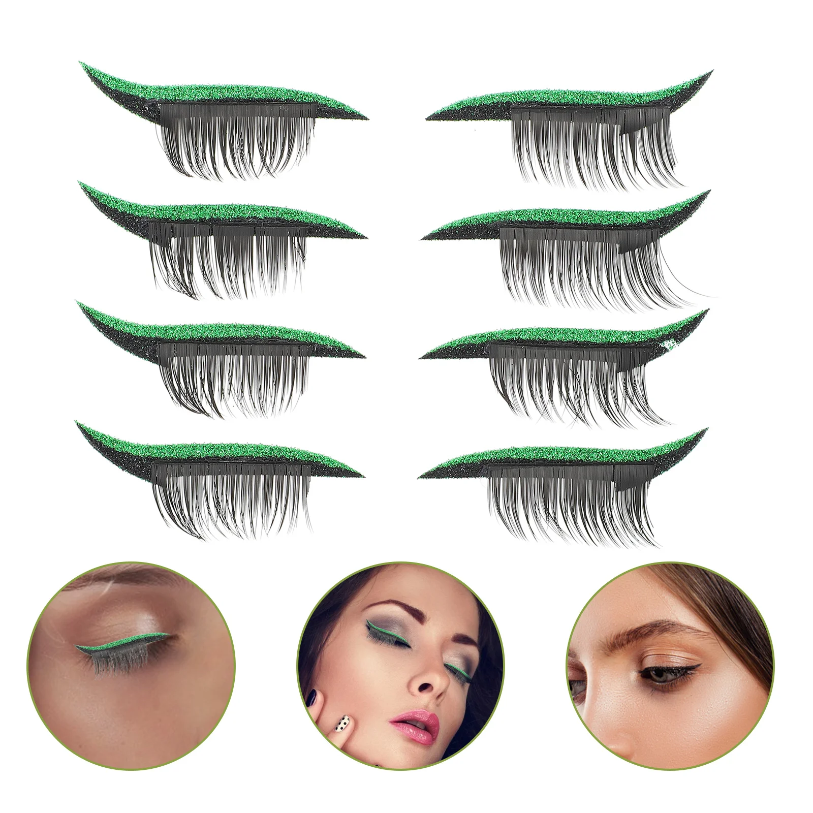 

Eyeliner Stickers Eyelash Sticker Eyelashes Lashes Eye Makeup False Strip Glitter Reusable Fake Line Thick Beauty Fluffy 3D