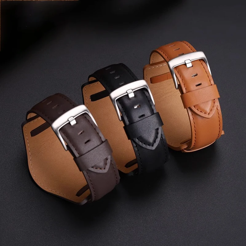 Ремешок для часов из воловьей кожи с лотком Panerai PAM111/441 Fossil CH2564 CH2565 Casio MDV-106 MTP-VD01 22