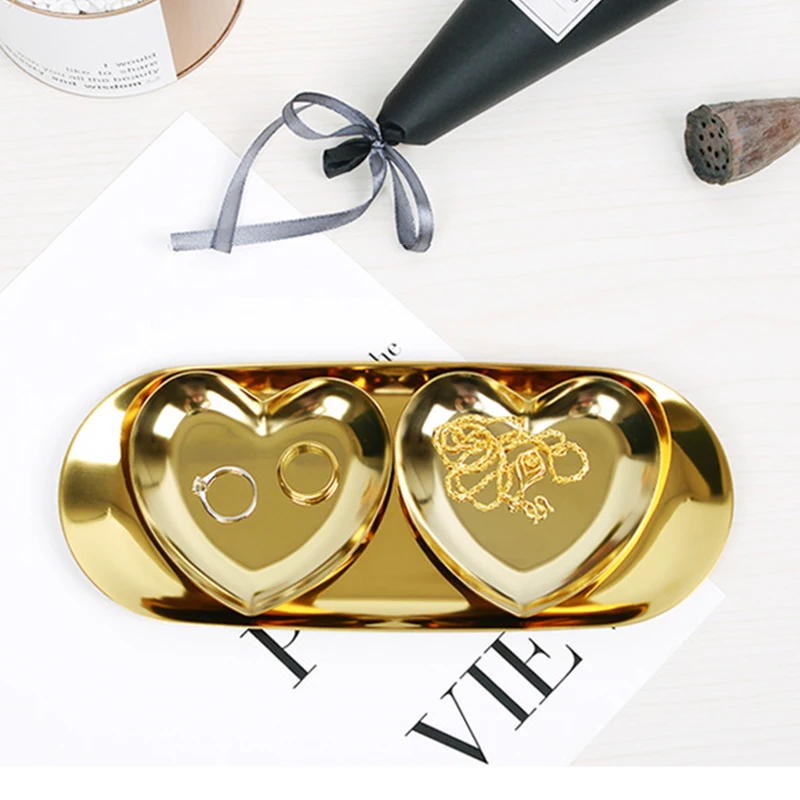 Поднос для ювелирных изделий из нержавеющей стали в форме сердца | Дом и сад