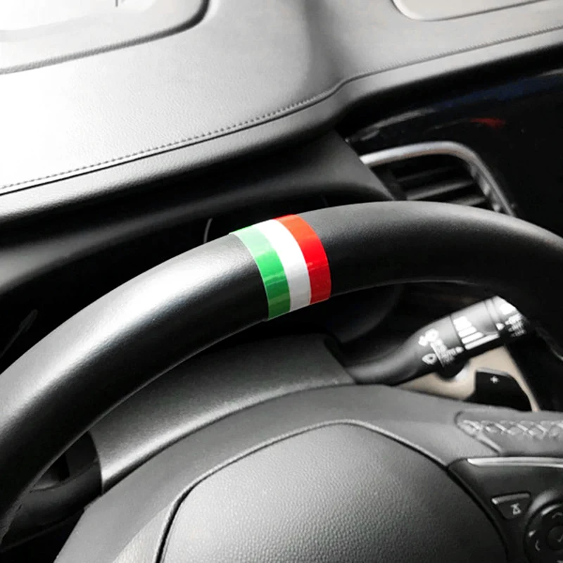 

Bicycle Stickers Universal Internal Car Steering Wheel Stripe Sticker Auto Styling Italy France Germany Flag Russia Pegatinas