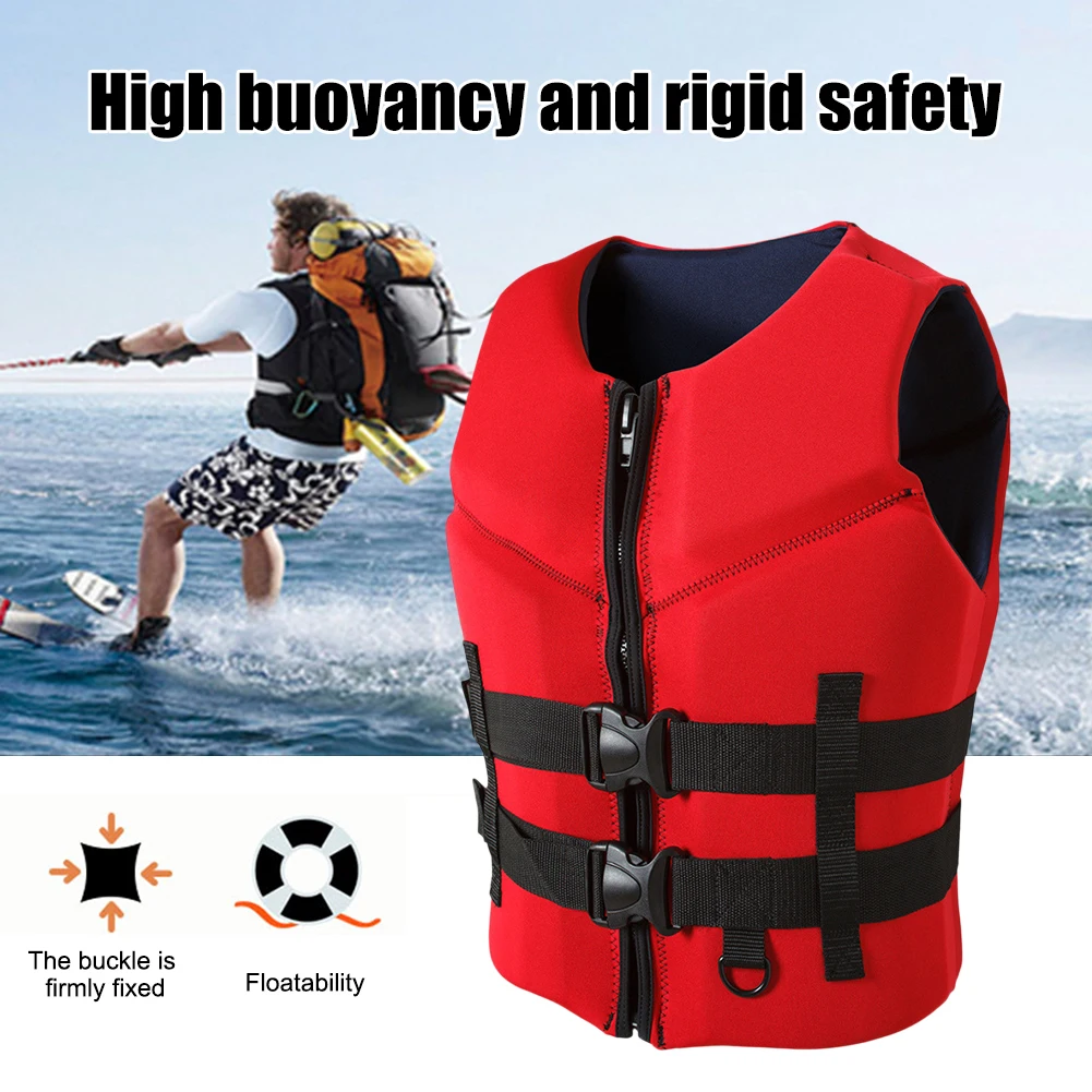 

Adult Buoyancy Survival Suit Adjustable Neoprene Boating Life Vest Wear-resistant Soft Safe with Zipper for Swimming Sea Fishing