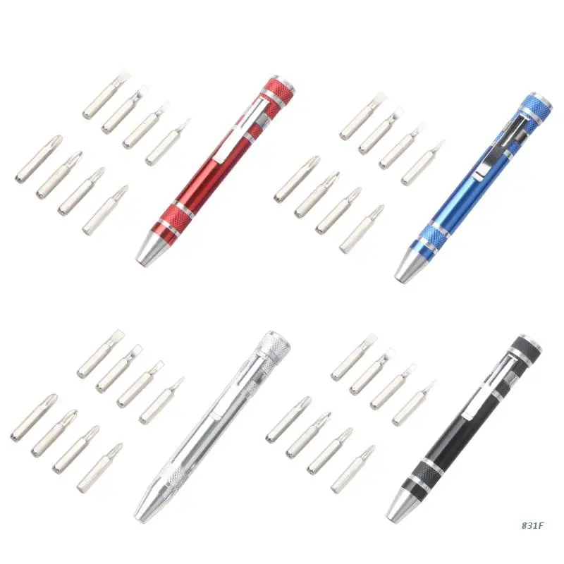 

Handy Tool 8 in 1 Magnetic Pocket Screwdriver Pen Shape Screwdriver Easy change Screwdriver Bits Repair Tools for DIYers