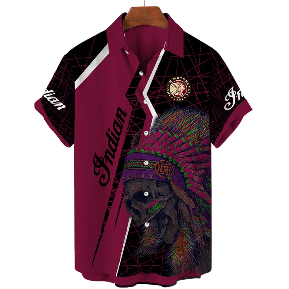 2022 New Summer Men's Hunting 3d Hawaiian Shirts European Plus Size Summer Breathable Loose Short Sleeve Shirts