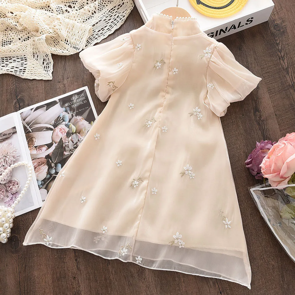 Bear Leader одежда для девочек платья вышитые бисером Cheongsam Китайская народная