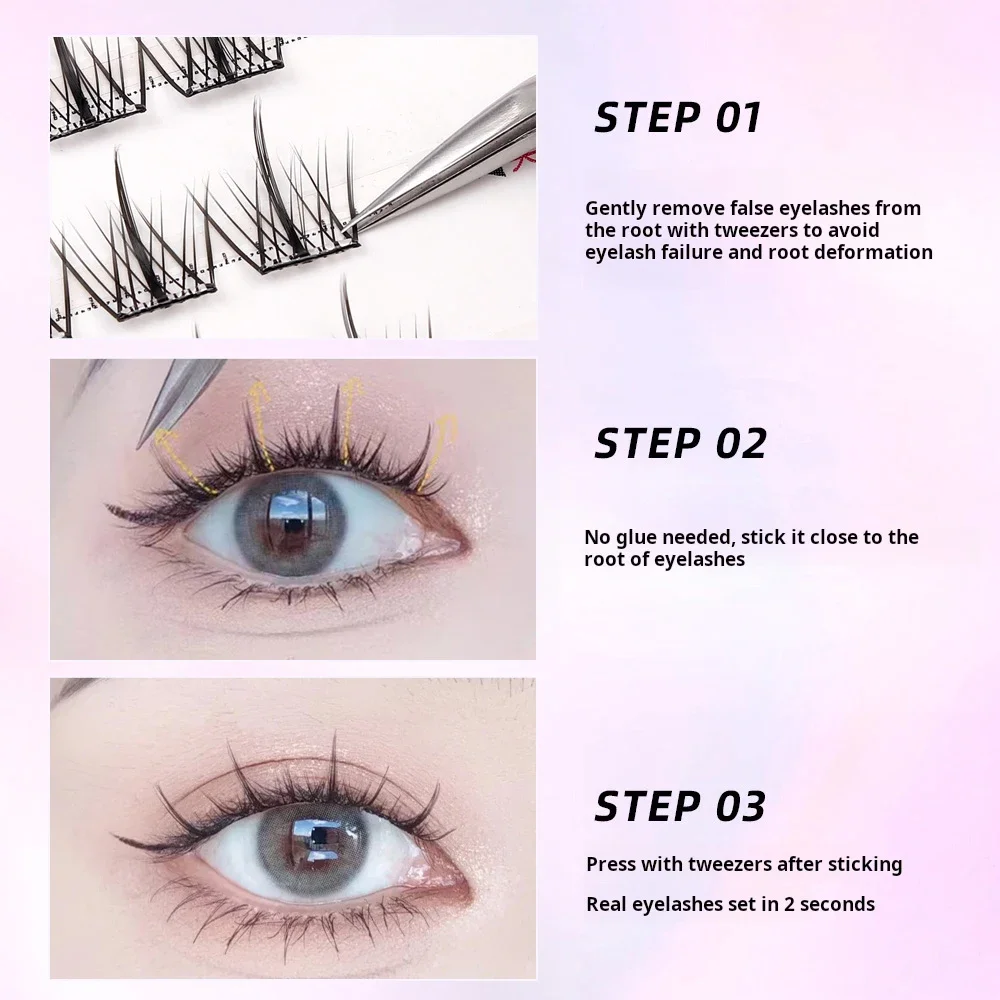 QSTY DIY самоклеящиеся наращивание ресниц рыбий хвост Flase ресницы предварительно