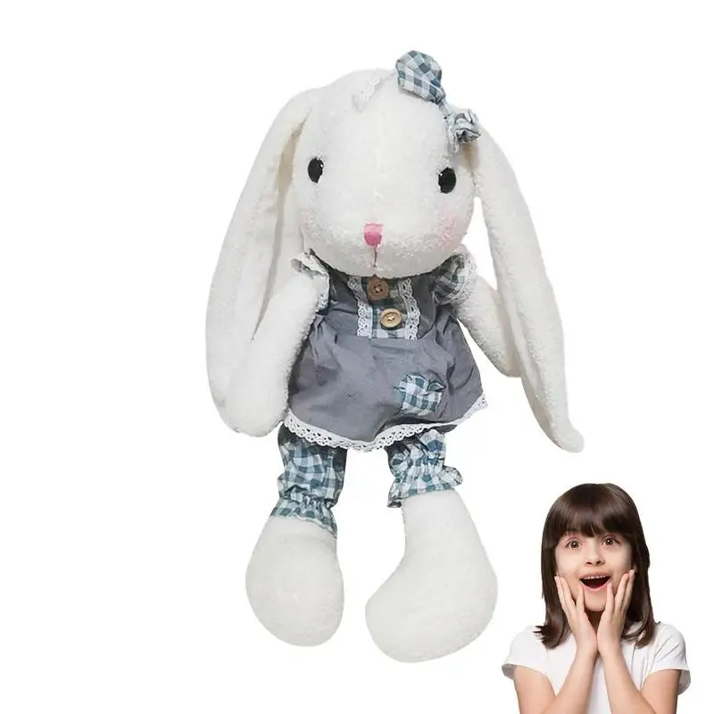 

Плюшевый кролик, плюшевый кролик 40 см, с кружевным платьем и бантом, мягкий морской кролик, игрушка-Зверюшка для мальчиков, девочек, детей, взрослых
