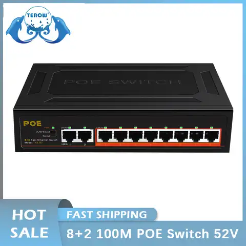 Коммутатор POE Gigabit TEROW Link TE204, 6 портов, 100 Мбит/с