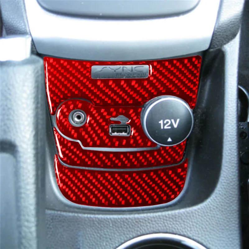 

Наклейки из углеродного волокна для Ford Fiesta 2011 2012 2013 2014 2015, USB AUX вход, декоративные аксессуары для салона автомобиля