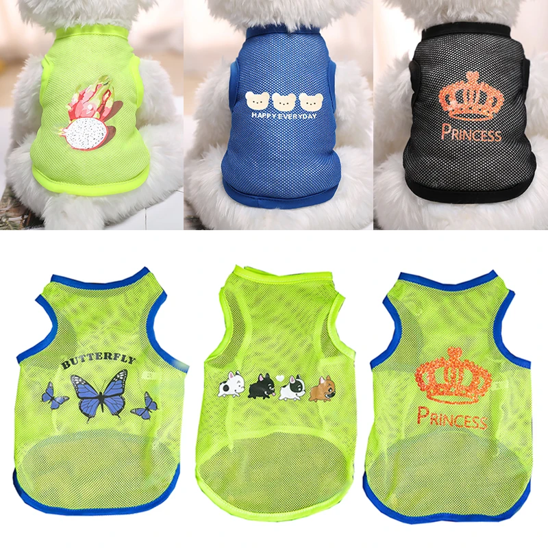 

New Sleeveless Summer Clothes Simple Dog Shirt Cat T-shirt Pet Vest Cool Breathable Mesh Pet Vest XS-XXL Pet Supplies