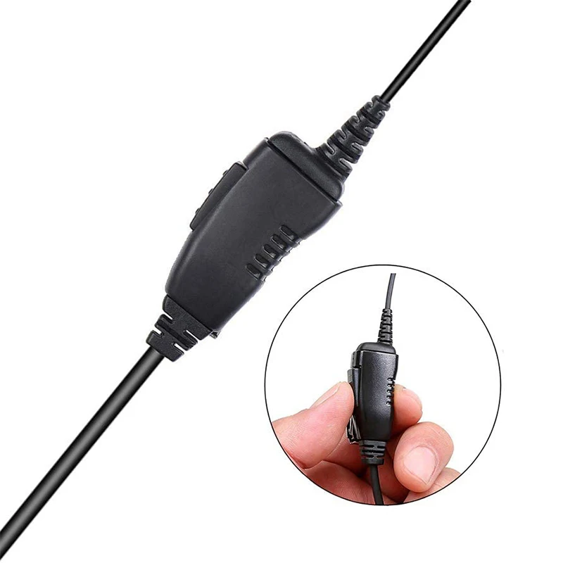 Walkie Talkie Earpiece Headset with PTT Mic Compatible with Motorola CP200 CP200D CLS1110 CLS1410 CLS1450 GP300 GP308 2 Pin