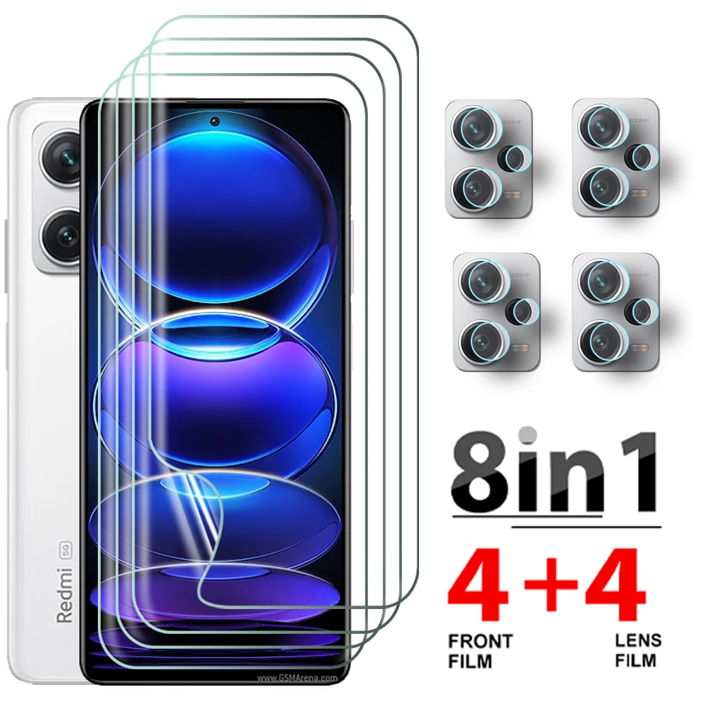 8 в 1 для Xiaomi Redmi Note 12 Pro Plus + мягкая Гидрогелевая защита экрана не стекло Redmy Note12 Explorer