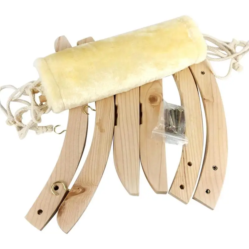 

Wooden Cat Hammock Cat Litter Solid Wood Bed Cat Cage Hammock Suitable For Indoor Cats Kitten Ferret Hamster Rabbit Or Small
