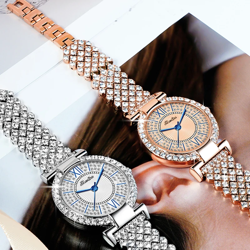 JLANDA New Fashion Elegance Ladies With Diamond Luxury Quartz Watch Stainless Steel Strap Waterproof Watches Relogio Feminino