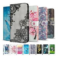 painted leather flip phone case one plus 10 pro nord 2 ce n200 wallet card holder stand book cover for oneplus nord ce2 5g case