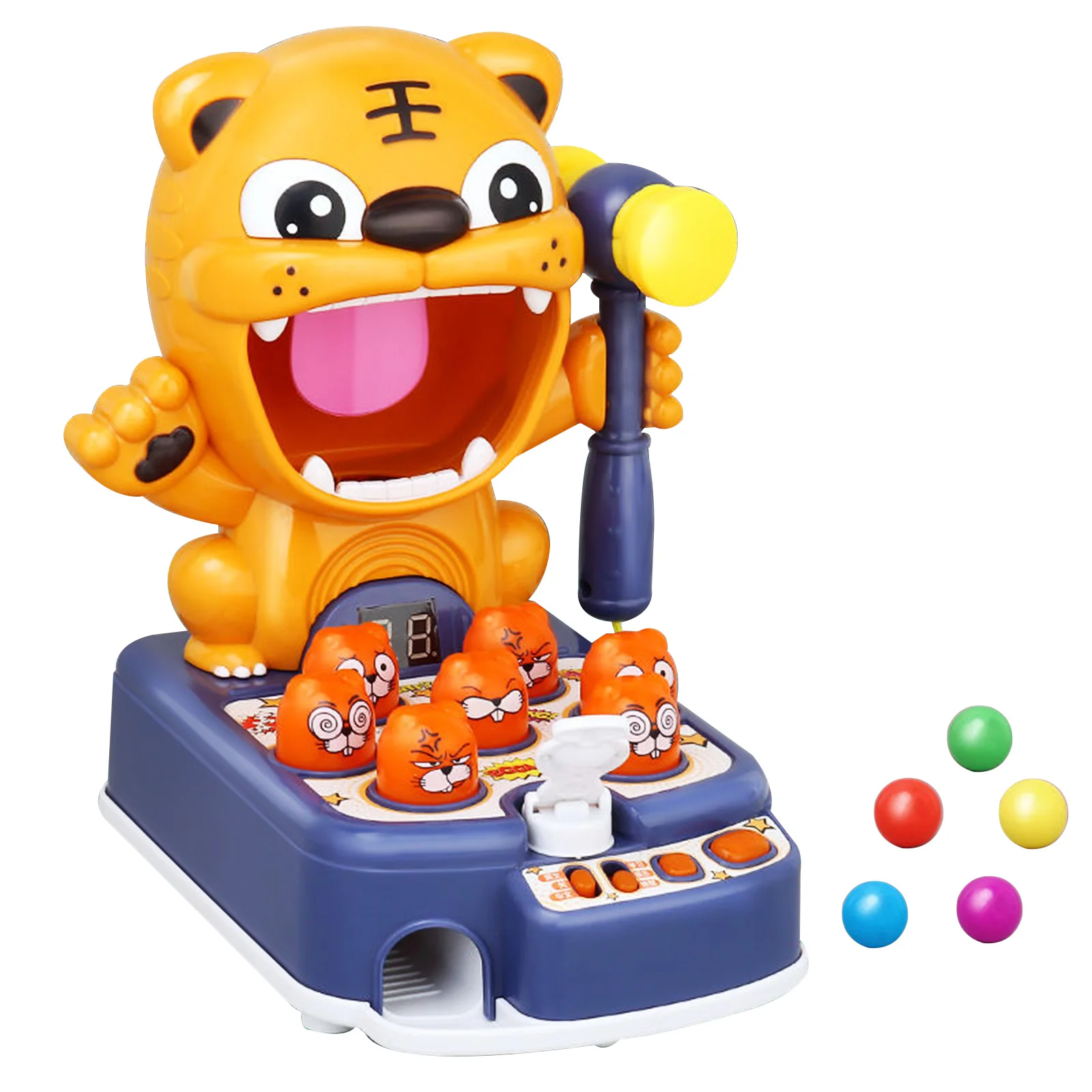 

Knocking Whack-A-Mole Game Montessori Toys for Children Early Educational Hand Punching Toy with Hammers for Children