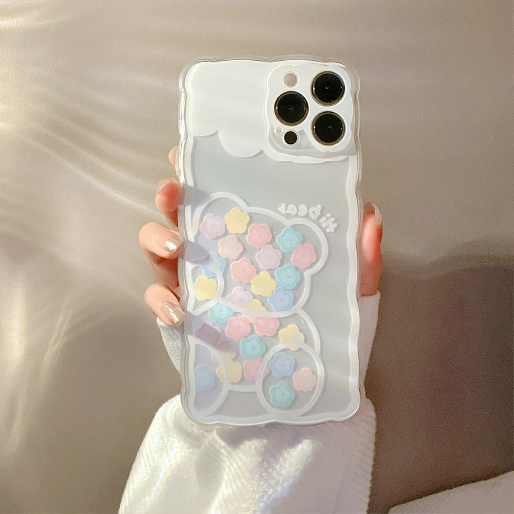 Модный волнистый Розовый тюльпан прозрачный мягкий чехол для iPhone 13 12 mini 11 Pro MAX XR X