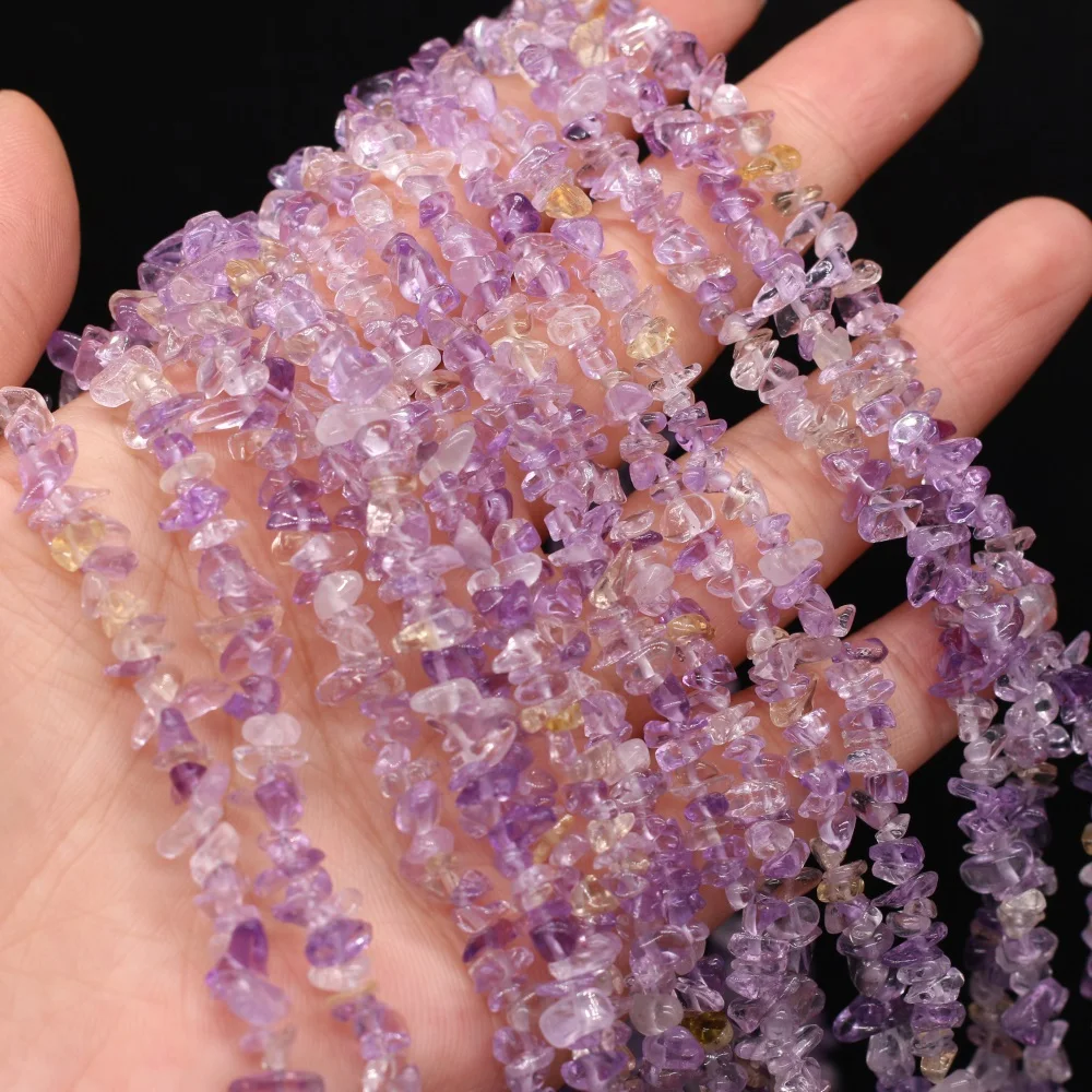 3-6mm Natural Irregular Shape Freeform Chip Stone Beads Fluorite Purple Stone Beads For Jewelry Making DIY Bracelet Necklace 15"