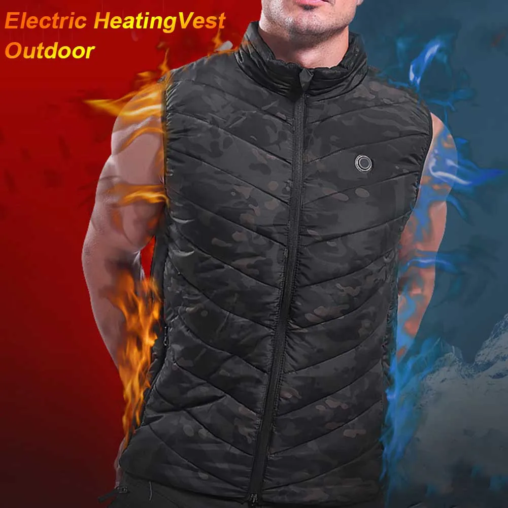 

Men Women Washable Electric Heating Vest Skiing Temperature Control USB Charging Infrared Warm Flexible Winter Outdoor Sports