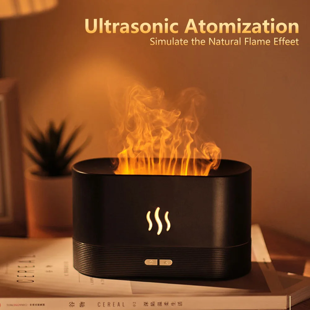 

USB Essential Oil Diffuser Simulation Flame Ultrasonic Humidifier Home Office Air Freshener Fragrance Sooth Sleep Atomizer