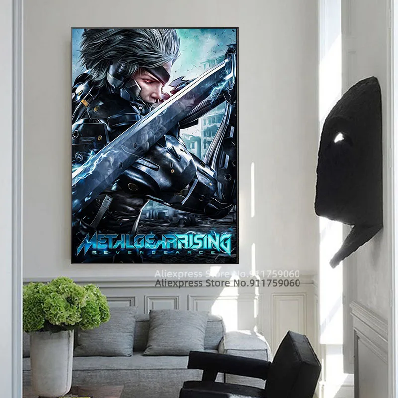 Игровая металлическая Экипировка Raiden плакат и принты Картина на холсте