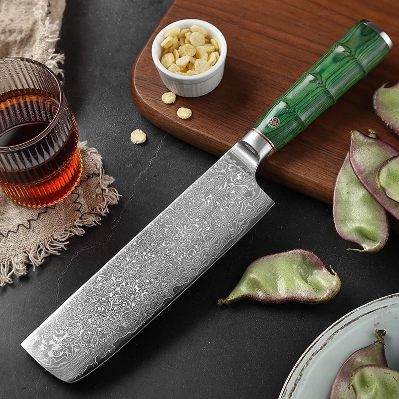 

Красивый нож с узорами 7 дюймов острый нож для накири дамасский нож 67 слоев дамасский 10Cr1 5 стальные кухонные ножи