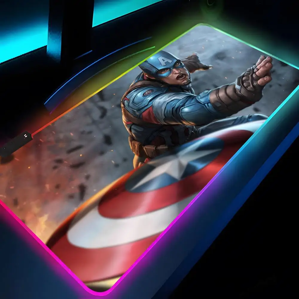 Коврик для мыши C-капитанов A-American коврик с подсветкой игровой Настольный