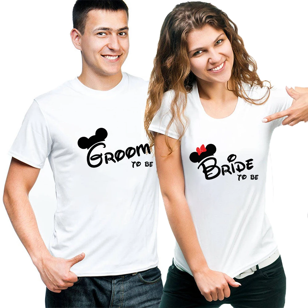 

Couple T-Shirt to Be Bride Groom Print Summer Lover Tee Anniversary Gift Matching Casual Men Short Sleeve Top Women Clothes