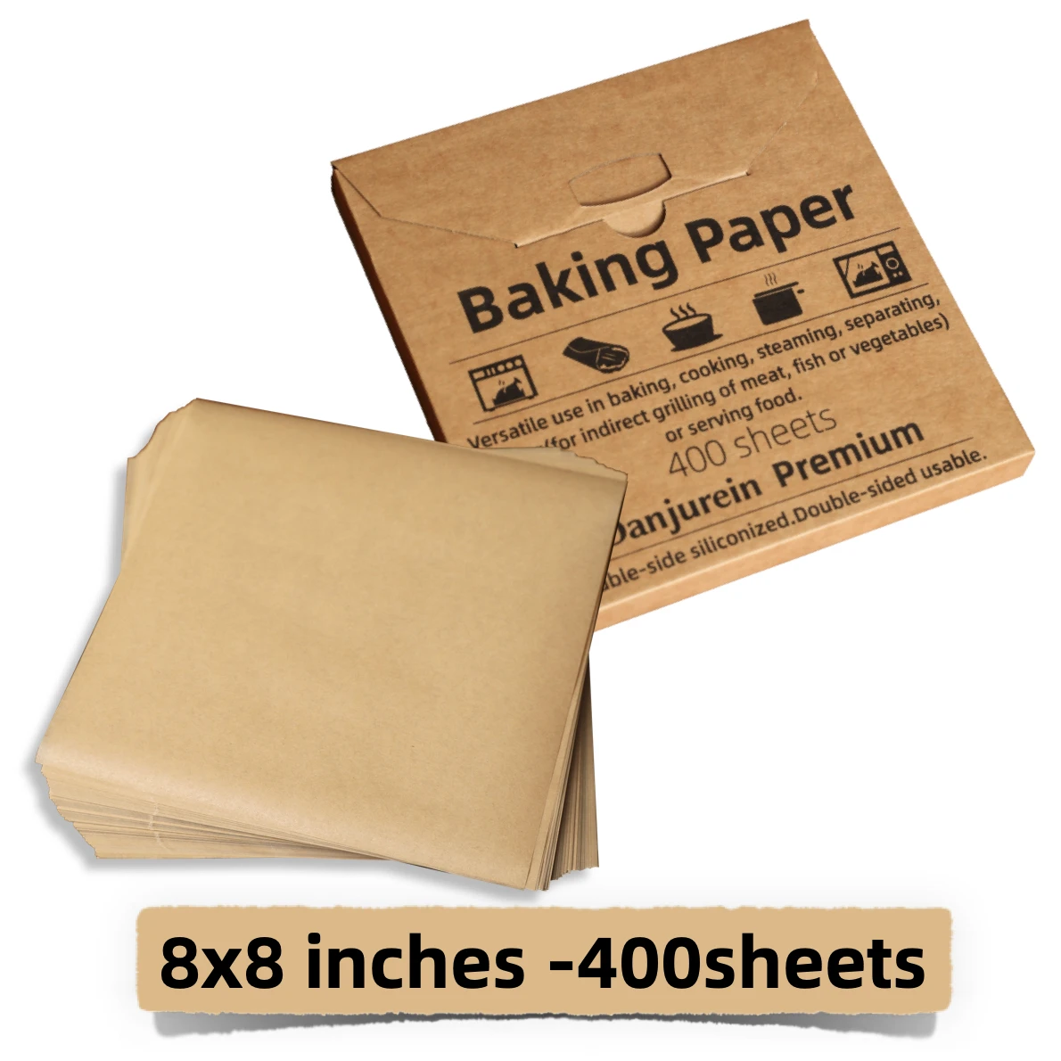 Пергаментная бумага 8 x дюймов для выпечки антипригарная предварительно