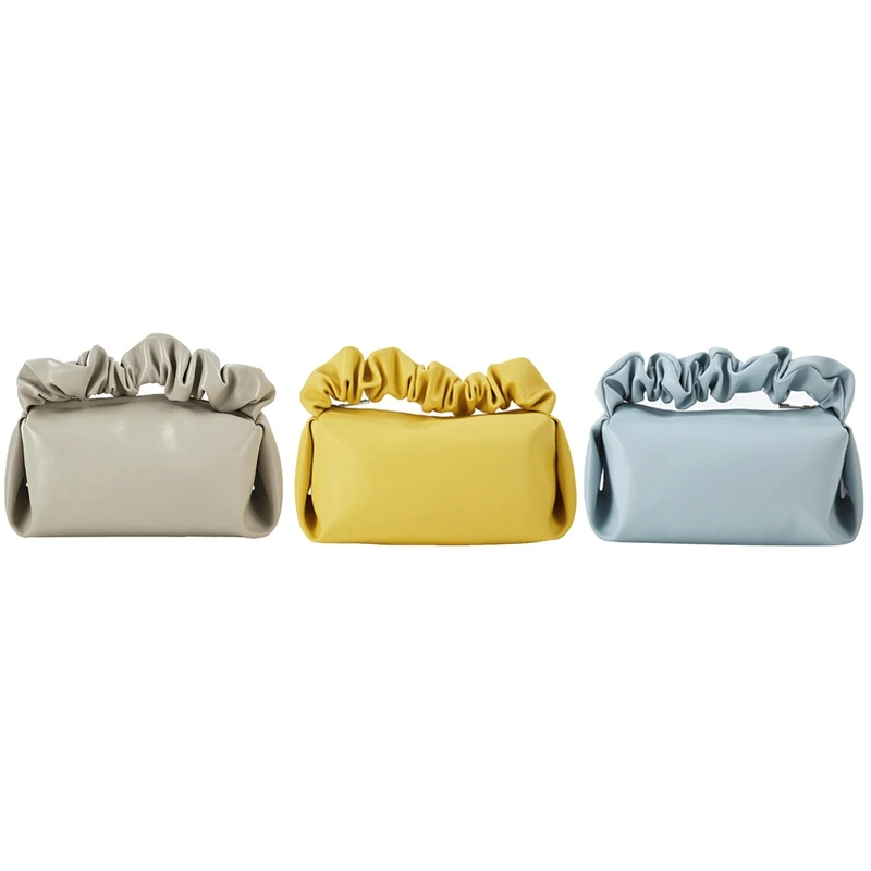 

Pvc Leather Pleated Portable Cosmetic Bag, Cosmetic Storage Bag, Large-Capacity Small Decorative Bag, Simple Storage