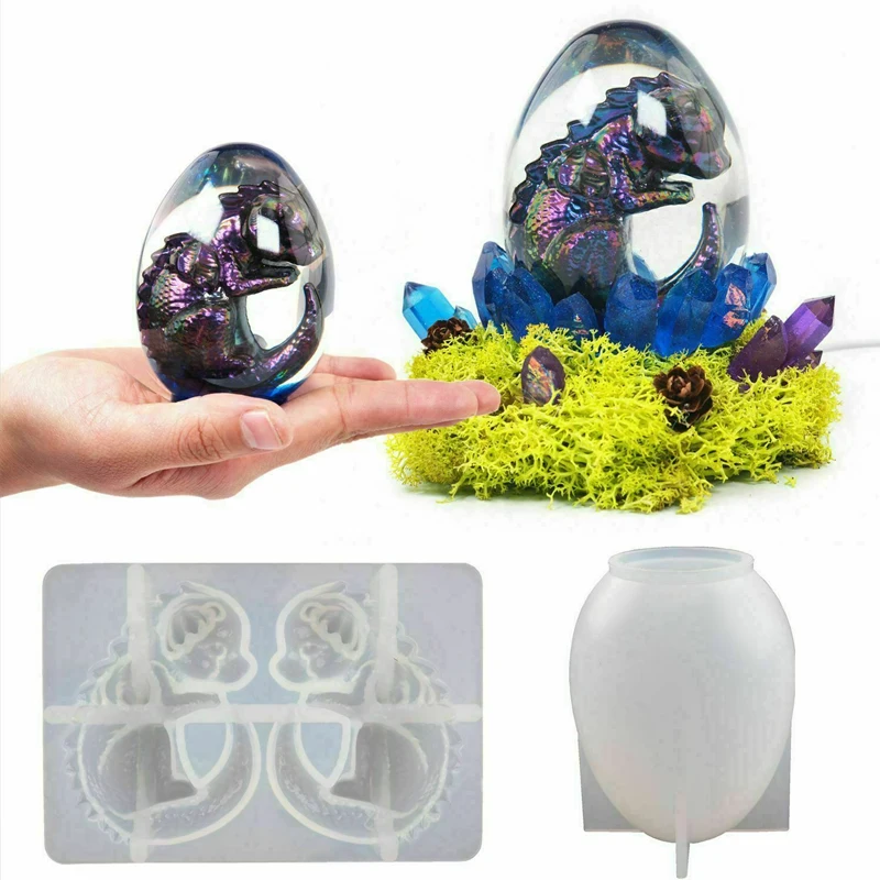

Silicone 3D Dragon Resin Epoxy Mold Egg Jewelry Keychain Casting Mould Craft DIY