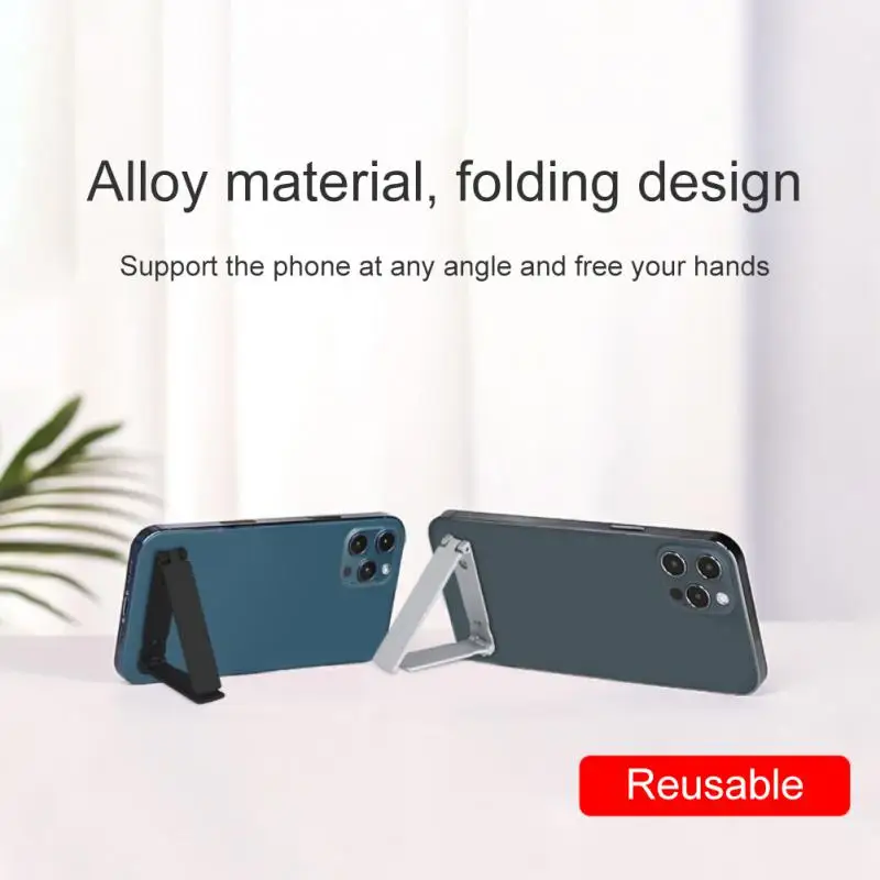 

New Zinc Alloy Mini Material Bracket Universal Mobile Phone Stand Desktop Stand Invisible Mobile Support Table Folding Bracket