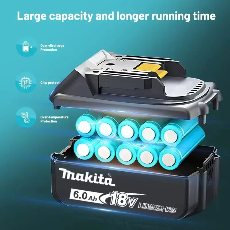Оригинальный аккумулятор для Makita 18 В 6 0 Ач BL1850B литий-ионный BL1860B BL1840B BL1830B BL1860 BL1815
