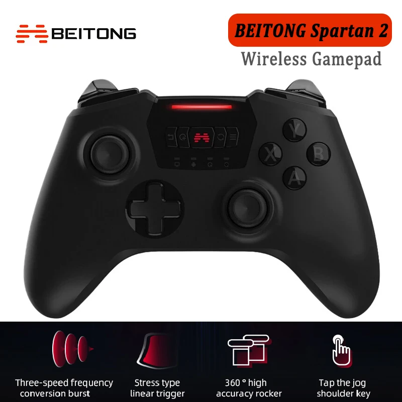

Original BEITONG Spartan 2 Wireless Bluetooth Gamepad Joystick with 2.4G Receiver Game Controller Handle for PC Android Steam