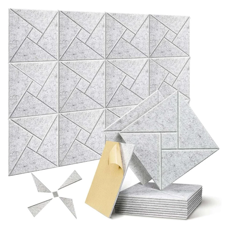 

12 шт./упаковка, самоклеящиеся акустические панели, 12X12X0,4 дюймов