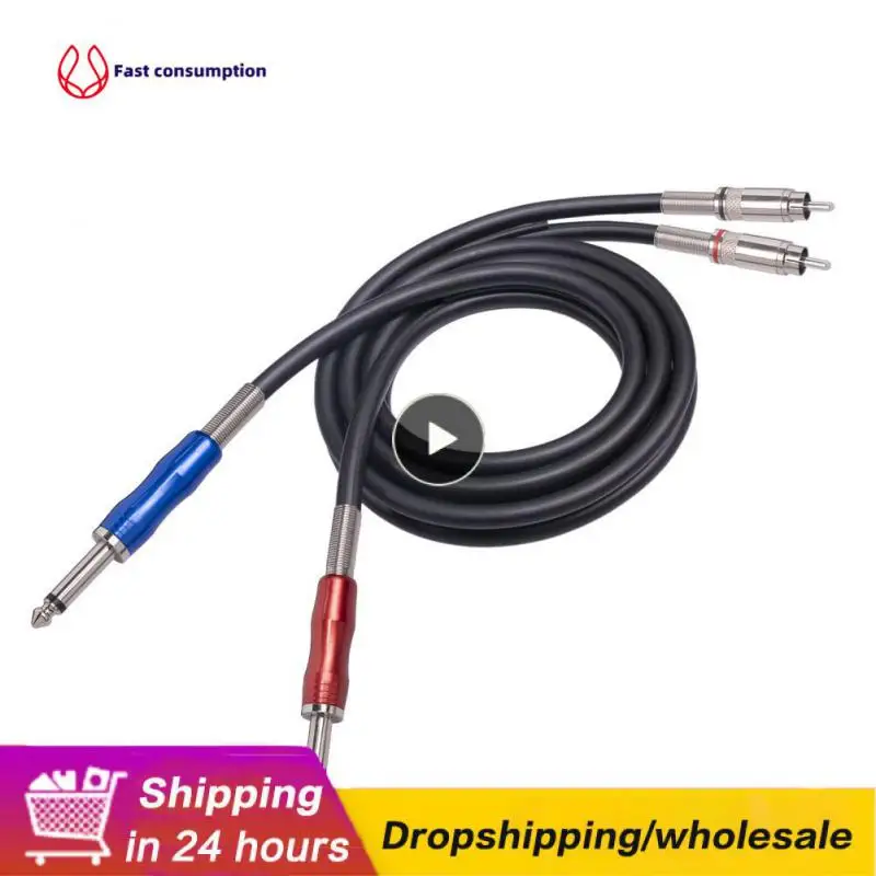 

Firm Male Jack Digital Audio Cable 1/4 Mono Fast Transmission Dual 6.35 Ts To 2rca Cable For Amplifier Speakers Tv Av