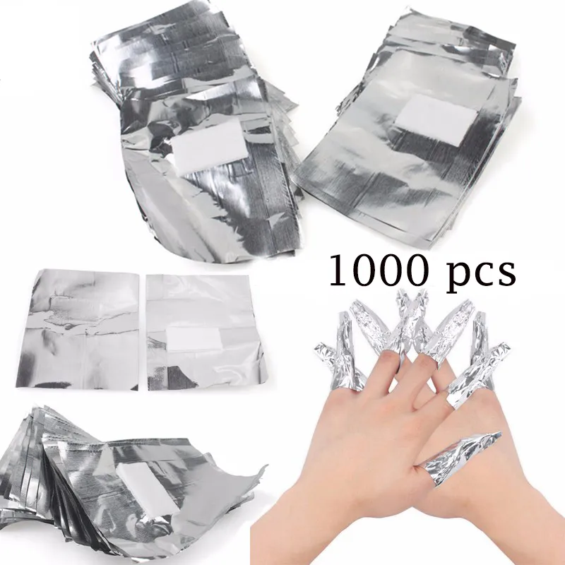 1000 Pcs Aluminium Foil Nail Polish Remover Soak Off Acrylic Gel Aluminium Foil Polish Nail Wraps Remover Nail Art Wholesale